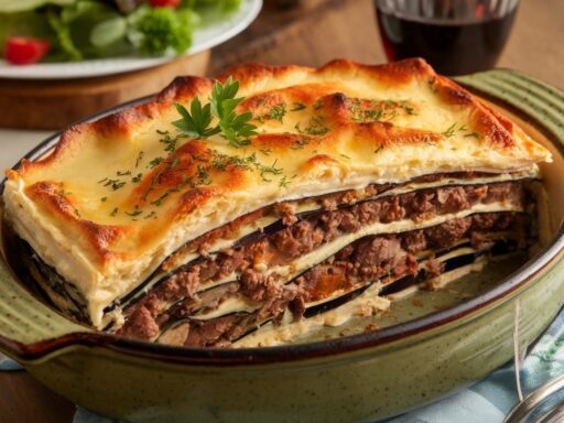 deliciously layered moussaka