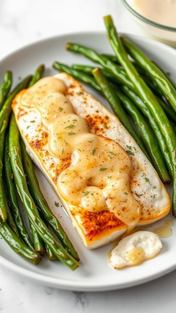 Baked Tilapia with Lemon Dill Sauce