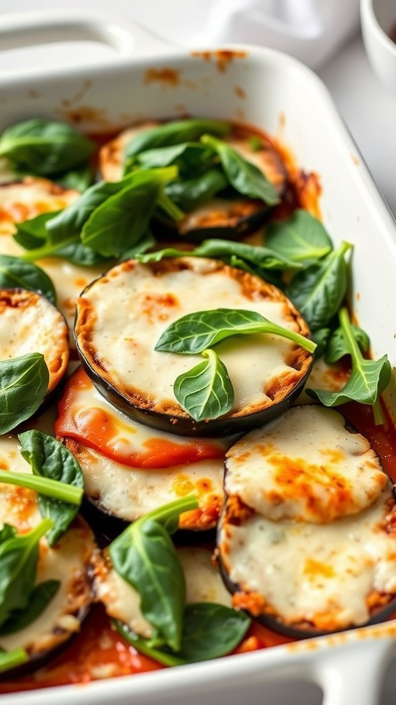 Eggplant Parmesan with Spinach
