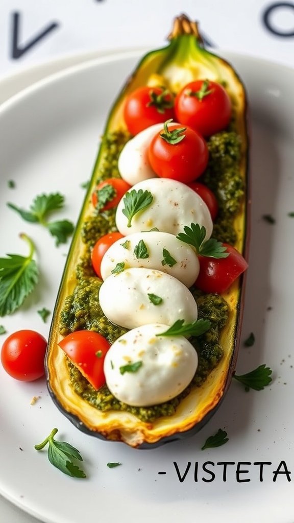 Pesto Zucchini Boat