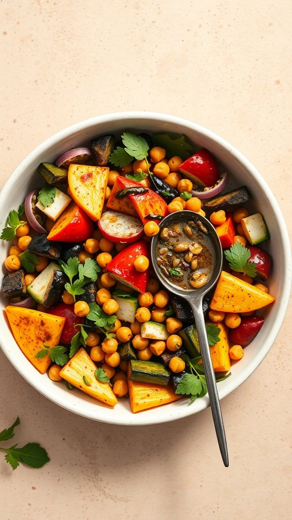 Roasted Vegetable and Chickpea Salad